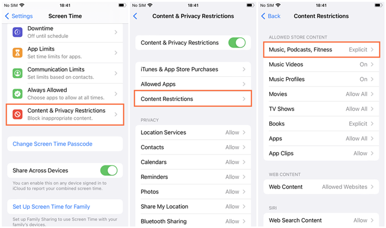 How to Allow or Block Apple Music Explicit Content check-content-and-privacy-setting.png