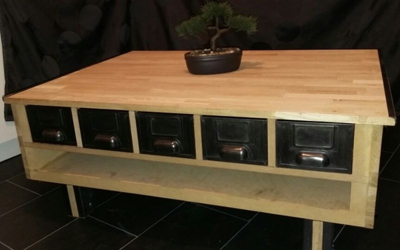 Table basse en bois avec tiroirs m tal TABLE TERMINEE suite.jpg