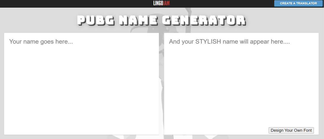 lingojam.com PUBGNameGenerator