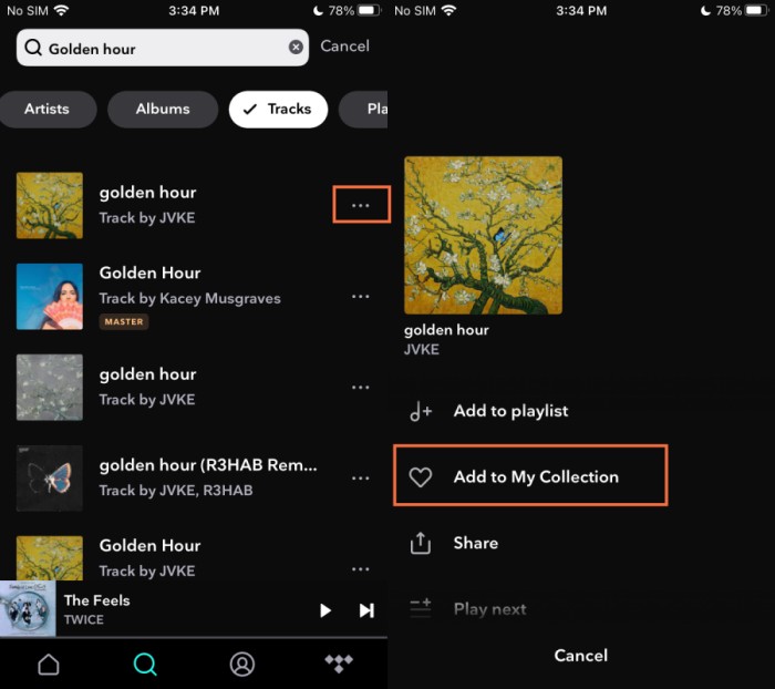 How to Listen to Tidal on Multiple Devices Simultaneously add-song-to-library-tidal.jpg