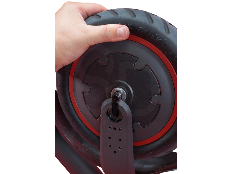 Fichier:Replace kickstand Scooters Direct Xiaomi M365 Pro Scooter Teardown front wheel hub lift out of dropouts 57 11zon.jpg