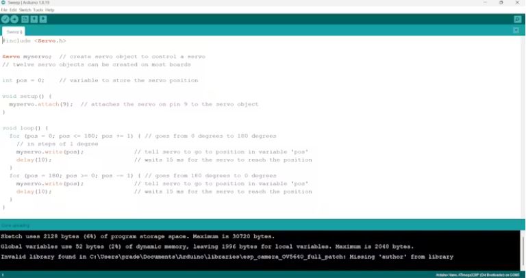 Interfacing a Servo Motor with Arduino Nano a1e.JPG