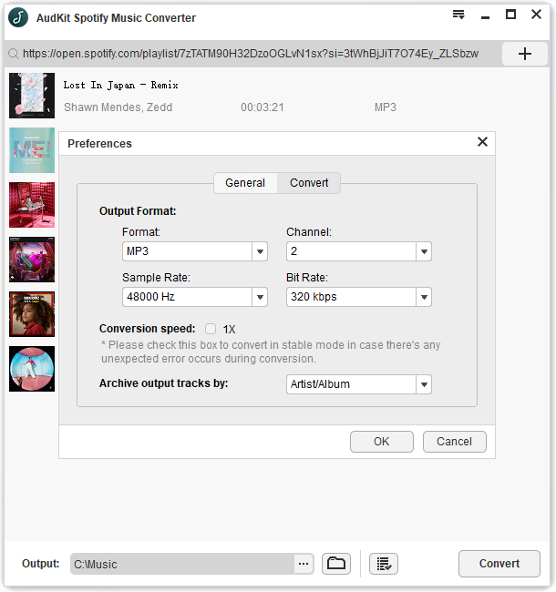How to Download Spotify to MP3 in 320kbps High Quality reset-output-format.png