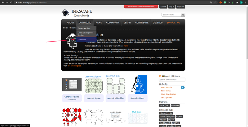 Inkscape - Installer des extensions inkscape-extensions.png