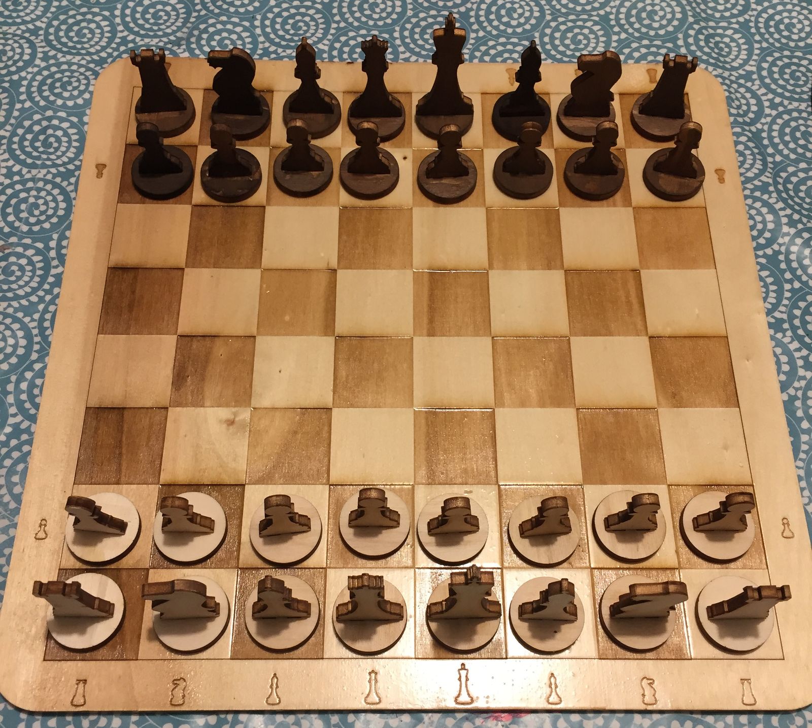Plateau De Jeu Dames Et échecs 36x36 Cm - Placage Bois - France (sans Pièces)