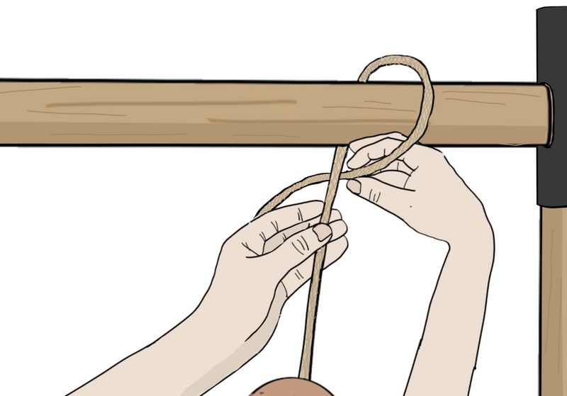 Un tuteur la menthe accrocher la cor.jpg