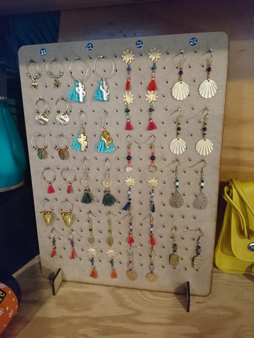 Cartes Présentoir Pour Boucles D'Oreilles - Lot De 100 | Support En Papier Cartonné Carré Marron